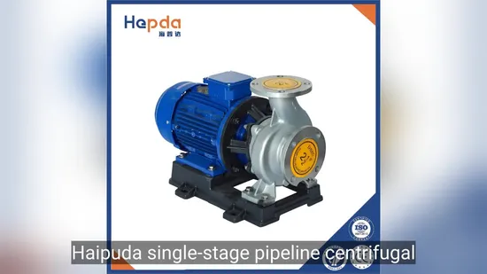 Gases High-Performance Horizontal Stainless Steel Pipeline Pump